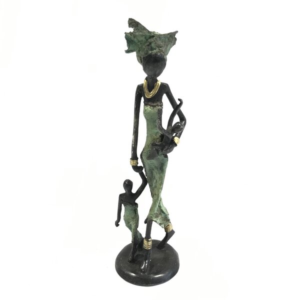 Moogoo Creative Africa Bronze-Skulptur "Frau mit Kindern II" by Issouf | 25 cm | Unikat | versch. Farben von Moogoo Creative Africa