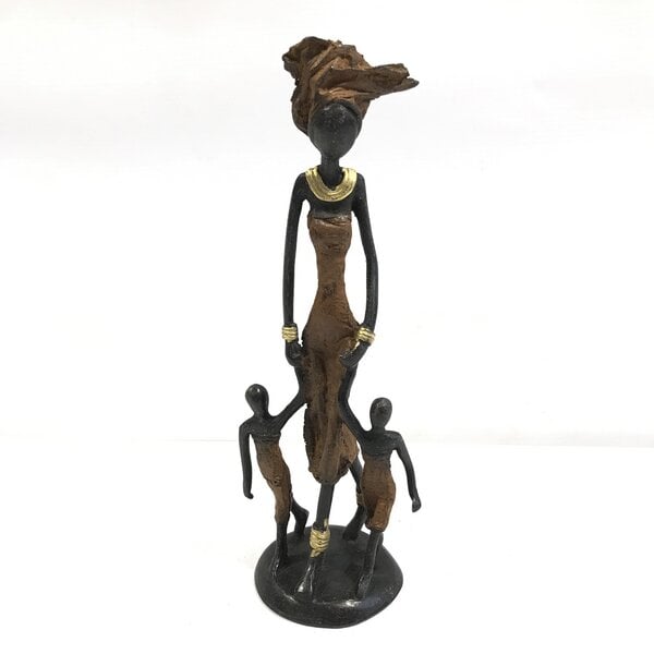 Moogoo Creative Africa Bronze-Skulptur "Frau mit Kindern" by Issouf | 25 cm | Unikat | versch. Farben von Moogoo Creative Africa