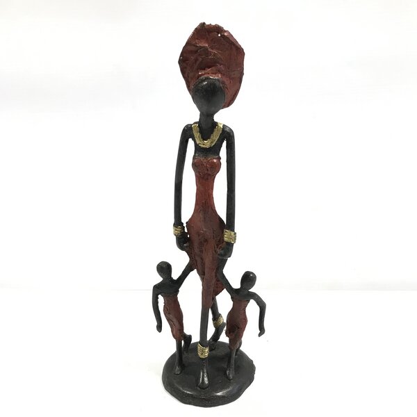 Moogoo Creative Africa Bronze-Skulptur "Frau mit Kindern" by Issouf | 25 cm | Unikat | versch. Farben von Moogoo Creative Africa