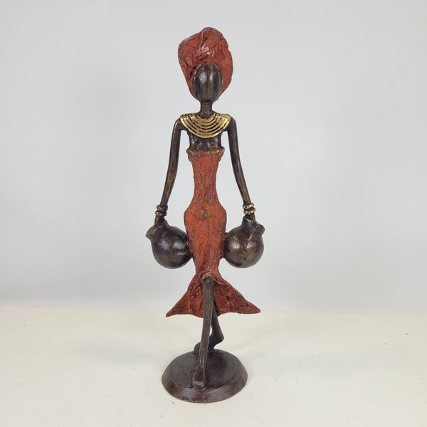 Moogoo Creative Africa Bronze-Skulptur "Frau mit zwei Amphoren" by Soré | verschiedene Farben und Größen von Moogoo Creative Africa