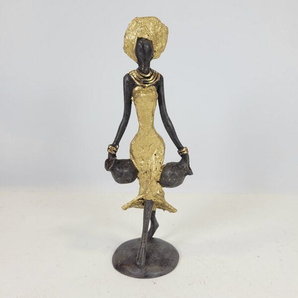 Moogoo Creative Africa Bronze-Skulptur "Frau mit zwei Amphoren" by Soré | verschiedene Farben und Größen von Moogoo Creative Africa
