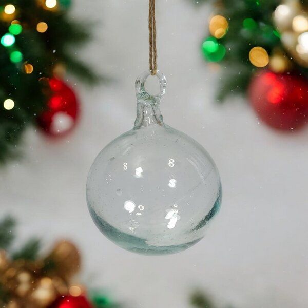 Moogoo Creative Africa Mundgeblasene Weihnachtskugel | Clear (Transparent) | handgemacht in Palästina | Fair Trade for Peace von Moogoo Creative Africa
