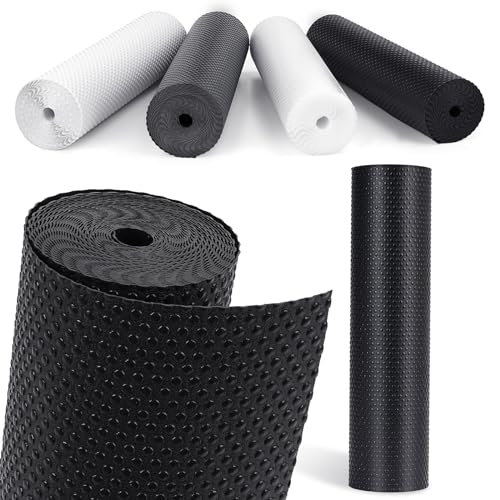 MooiFun Schubladenmatte, Nicht Klebende Küchenschubladenmatten, Antirutschmatte Wasserdichtem Matte Kühlschrankauskleidungen (Schwarz/40cm x 610cm) von MooiFun