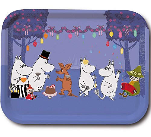 MOOMIN 101 – 89 Dancing Tablett Holz, Mehrfarbig, 27 x 20 x 1,5 cm von Moomin