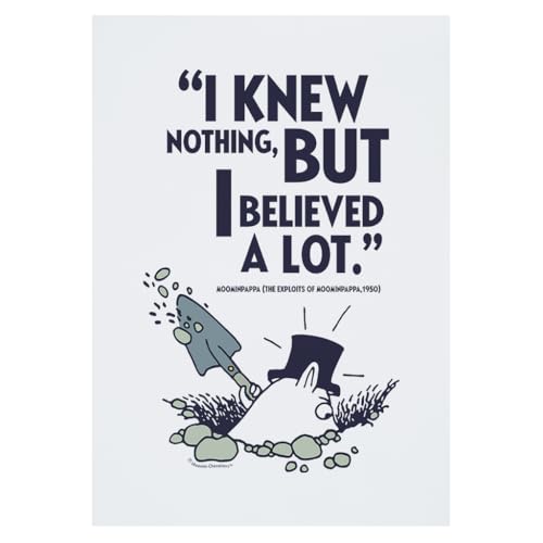 Moomin Poster mit Zitat "I Knew Nothing The Exploits Of Moominpappa", A3, Vatertags-Wandkunst von Moomin