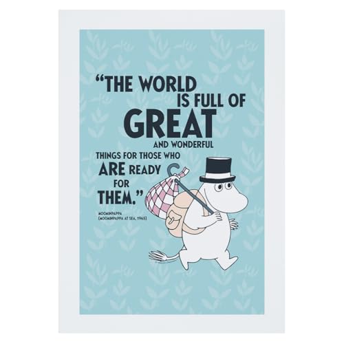 Moomin Wandposter mit Zitat "For Those Who Are Ready", Muminpappa At Sea, A4 von Moomin
