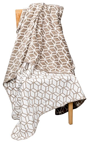 Moon 3D Luxus Kuscheldecke Wolldecke 150x200-beige von Moon