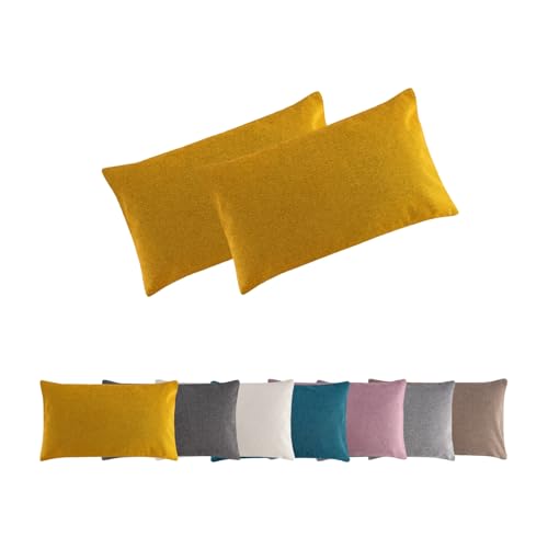 Moon - 2er Pack Kissenbezug in Leinenoptik - Kissenhülle in 40x60 cm - Serie Sunday - Curry Moon - 2er Pack Kissenbezug in Leinenoptik - Kissenhülle in 40x60 cm - Serie Sunday - Curry von Moon