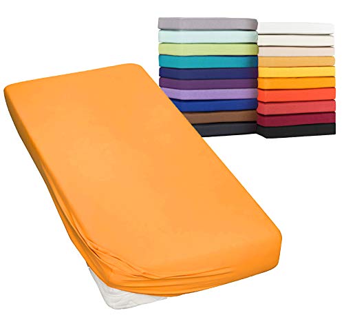 Moon-Classic Spannbettlaken Boxspringbett Wasserbett Spannbetttuch Matratzen 160g/²m 120x200-120x220 orange von Moon