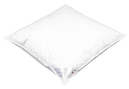 Moon Luxury Gänsefeder Kopfkissen Kissen 90% Feder 10% Daune deutsches Qualitätsprodukt Traumpass Zertifiziert (80x80 1200g fest) von Moon
