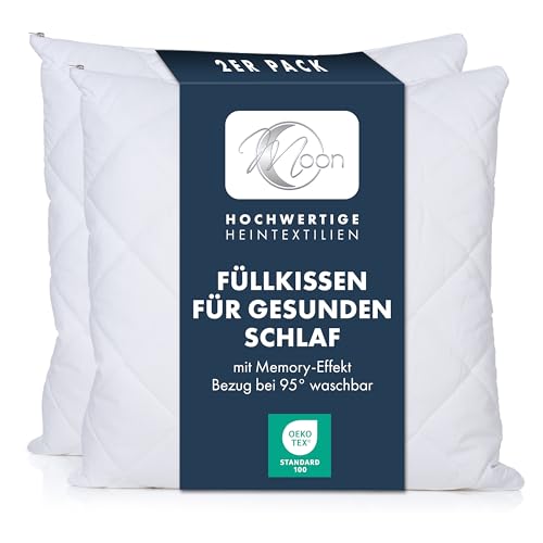 Moon - 2er Pack Füllkissen Viscoschaum Flocken - extra fest mit 520g - Sofakissen mit Memory-Effekt - 95° waschbar (50x50 cm) von Moon