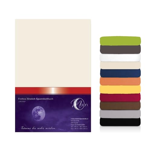 Moon Premium Frottee Spannbettlaken/Spannbetttuch (140x200-160x200, Natur) von Moon