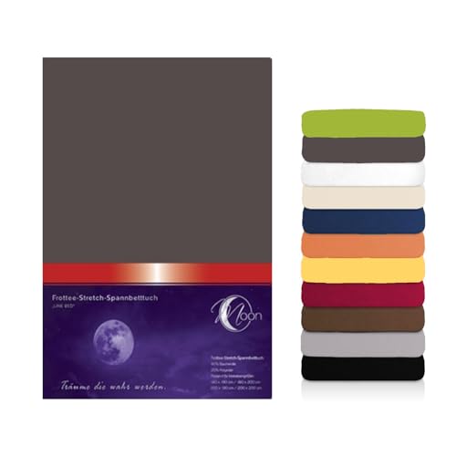 Moon Premium Frottee Spannbettlaken/Spannbetttuch (140x200-160x200, anthrazit) von Moon