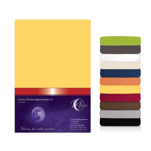 Moon Premium Frottee Spannbettlaken/Spannbetttuch (140x200-160x200, mais) von Moon