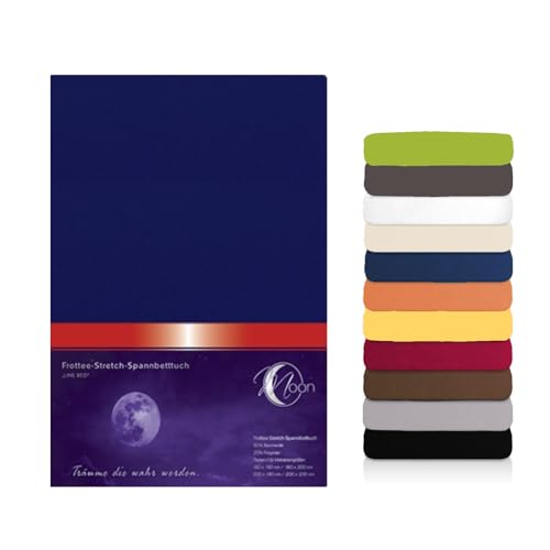 Moon Premium Frottee Spannbettlaken/Spannbetttuch (180x200-200x200, royal) von Moon