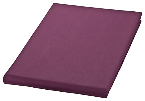 Moon Premium Mako Satin Bettlaken 150x250 ohne Gummizug aubergine von Moon