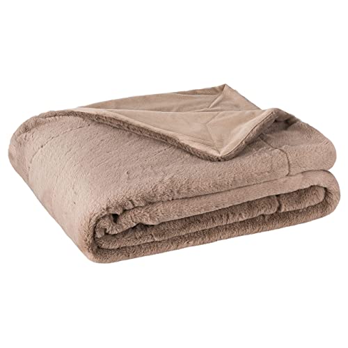 Moon - Wohndecke mit Hasenfelloptik - 150x200 cm - 500 g/m² -Kuscheldecke Sable in super Soft - (Taupe) von Moon