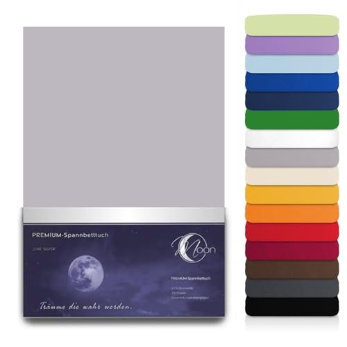 Topper Spannbetttuch 190g/m² 180x200-200x220 Line Silver-Graphit von Moon