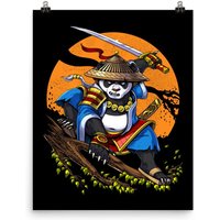 Panda Bär Samurai Krieger Poster - Ninja Art Print Kung Fu Wanddekor Kinderzimmer Dekor Lustiges Geschenke von MoonApeTees