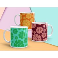 Vintage Bartlett Pokee Blume Kaffeetasse, Mid Century Hippie Blumen, Teetasse, Farbwahl, Küche von MoonCoast