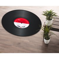 Benutzerdefinierter Runder Retro-Vinyl-Schallplattenteppich Gedruckter Schallplattenteppich Maschinenwaschbarer Teppich Geschenk Für Musikliebhaber von MoonLightHomesDesign