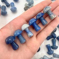 1 "Blauer Quarz-Pilz, Kleiner Blauer Blauquarz-Schnitzerei, Pilzschnitzerei Blauquarz, P-122 von MoonMountainGems