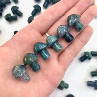20 Mm Moosachat Pilz, Kleiner Schnitzerei, Pilzschnitzerei Moosachat, P-131 von MoonMountainGems