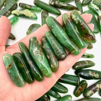 Qualität Chrysopras-stick, Getrommelter Chrysopras, Chrysopras-stick-Tumble, Heller T-154 von MoonMountainGems