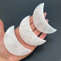 Selenit Flacher Mond, Kleiner Polierter Mond von MoonMountainGems