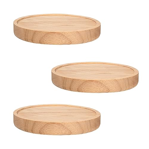 Wandregal 3er Set Rund Schweberegal, Holz Regalbrett Kleine Regale Wandablagen Moderne Deko, Pflanzenregal Hängeregal Wandboard für Schlafzimmer, Küche, Büro, Badezimmer, Wohnzimmer usw (Ø15cm) von MoonSing