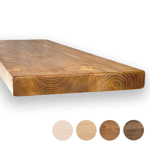 MoonTree Rustikales schwebendes Regal, 110 cm x 30 cm x 4.4 cm, Unbehandelt von MoonTree