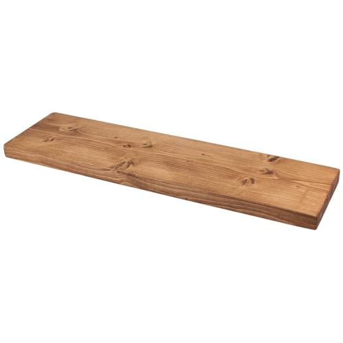 MoonTree Rustikales schwebendes Regal, 130 cm x 22 cm x 3.8 cm, Walnuss von MoonTree