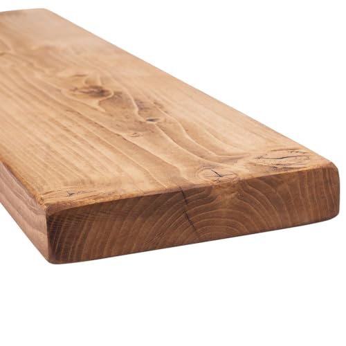 MoonTree Rustikales schwebendes Regal, 190 cm x 22 cm x 4.4 cm, Hell von MoonTree
