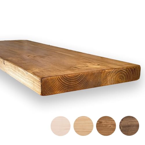 MoonTree Rustikales schwebendes Regal, 60 cm x 30 cm x 3.8 cm, dunkle Eichenoptik von MoonTree