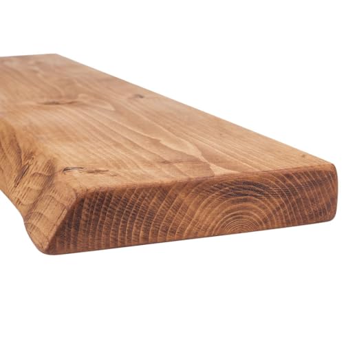 MoonTree rustikales Wandregal, lebendiger Rand, 60 cm x 22 cm x 4.4 cm, Unbehandelt von MoonTree