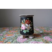 Vintage Mantel Vase, Schwarze Posy Vase von MoonWaterTreasures