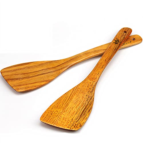 MoonWood Holzspatel Set zum Kochen - Hartholz Ideal für Pfanne, Kochutensilien und Wok – Holzwender- 30cm, 2er Pack von moonwood