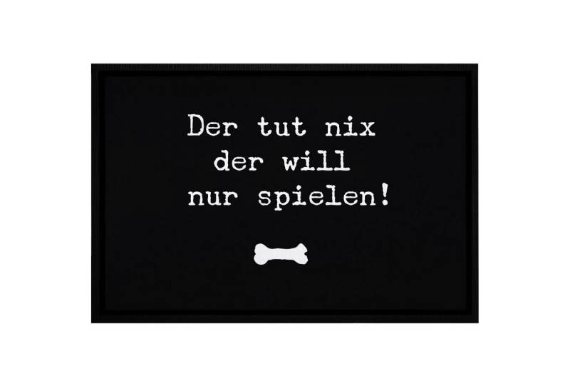MoonWorks Fußmatte Fußmatte mit Spruch Hund Der tut nix der will nur spielen rutschfest & waschbar Moonworks®, rechteckig von MoonWorks