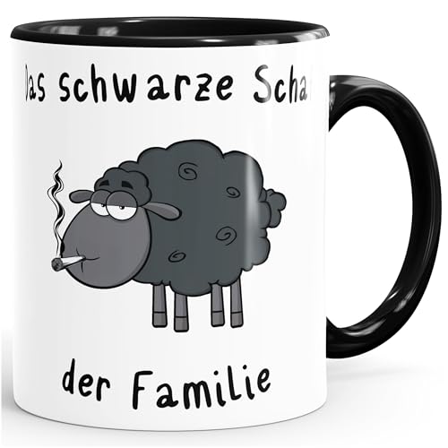 Kaffee-Tasse Das Schwarze Schaf der Familie MoonWorks® Smoke schwarz unisize von MoonWorks
