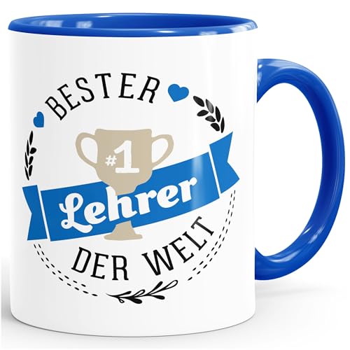 Kaffee-Tasse bester Lehrer der Welt Geschenk für Lehrer MoonWorks® royal unisize von MoonWorks