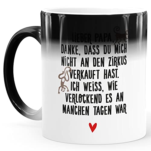 MoonWorks® Farbwechsel-Tasse Geschenk für Papa Tochter Sohn Herz Spruch lustig Danke dass du mich nichtt verkauft hast Magic Magic-Tasse von MoonWorks