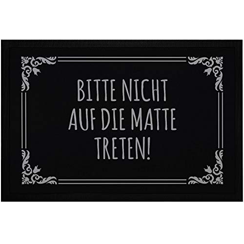 MoonWorks® Fußmatte mit Spruch Bitte Nicht auf die Matte treten Ironie rutschfest & waschbar schwarz 60x40cm von MoonWorks