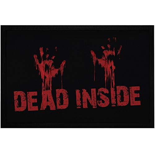MoonWorks® Fußmatte mit Spruch Dead Inside rutschfest & waschbar schwarz 60x40cm von MoonWorks