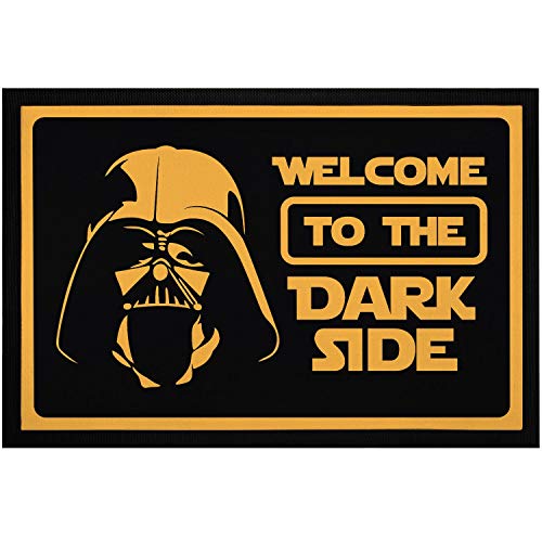 MoonWorks® Fußmatte mit Spruch Welcome to The Dark Side Film-Parodie rutschfest & waschbar schwarz 60x40cm von MoonWorks