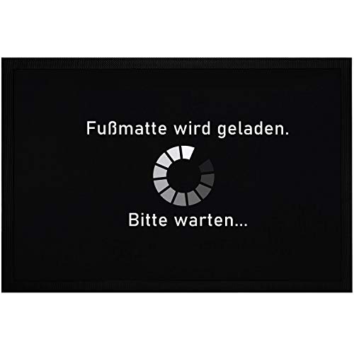 MoonWorks® Fußmatte mit Spruch lustig Fußmatte Wird geladen Bitte warten Loading rutschfest & waschbar schwarz 60x40cm von MoonWorks