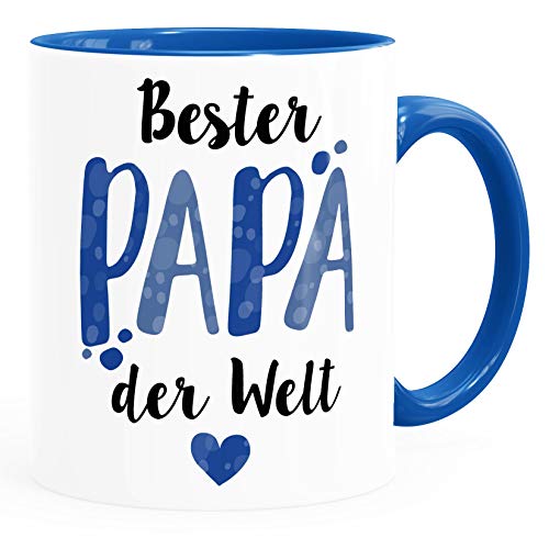 MoonWorks® Kaffee-Tasse Beste Mama/Bester Papa der Welt Herz Geschenk für Eltern Vater Mutter Muttertag Vatertag Papa 1 royal Keramik-Tasse von MoonWorks