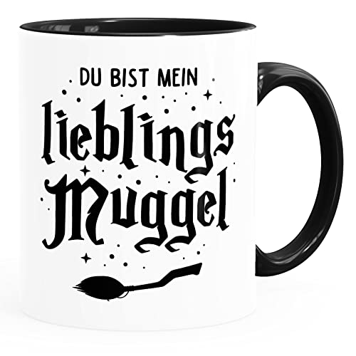 MoonWorks® Kaffee-Tasse Du bist mein Lieblingsmuggel Lieblingsmensch Geschenk Weihnachten Geburtstag weiß-innen-schwarz standard von MoonWorks