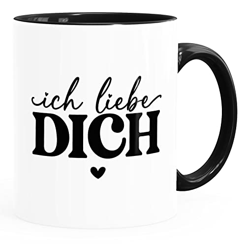 MoonWorks® Kaffee-Tasse Liebe Liebeserklärung Geschenk Jahrestag Valentinstag Geburtstag Weihnachten Mann Frau Ich liebe dich weiß-innen-schwarz standard von MoonWorks