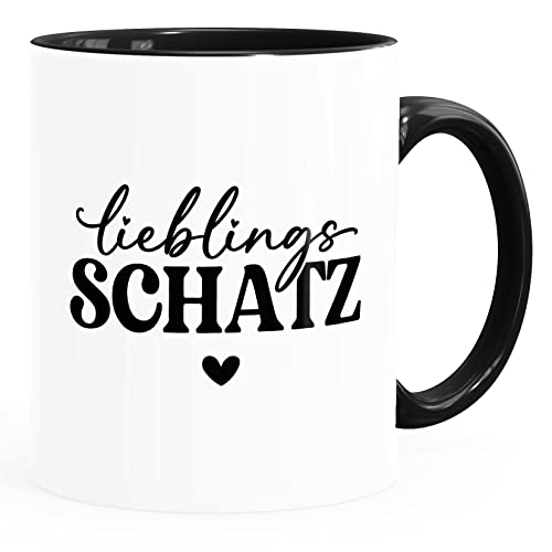 MoonWorks® Kaffee-Tasse Liebe Liebeserklärung Geschenk Jahrestag Valentinstag Geburtstag Weihnachten Mann Frau Schatz weiß-innen-schwarz standard von MoonWorks