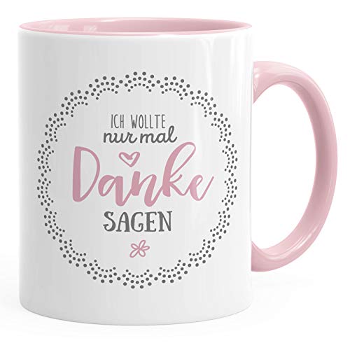 MoonWorks® Kaffee-Tasse Muttertag Ich wollte nur mal danke sagen Geschenk Spruch Muttertagsgeschenk Geschenk für Mama Tasse rosa rosa unisize von MoonWorks